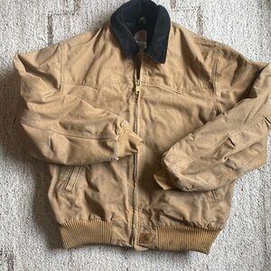 R A R E find-Carhartt Tan Jacket with Black Corduroy Collar